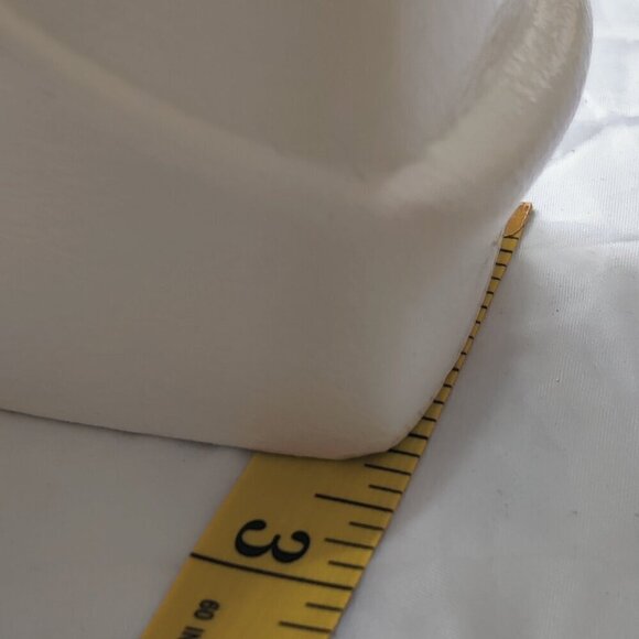 Royal Haeger tall 9" vase in White has a floral inspired design. Rare Rectangle - Picture 6 of 8